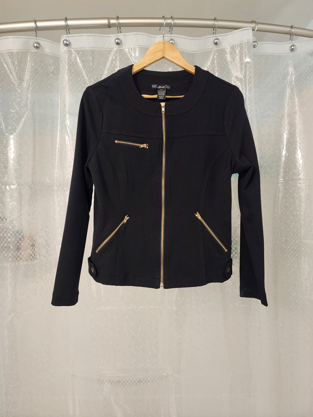 Finesse Black Jacket with Gold Zippers